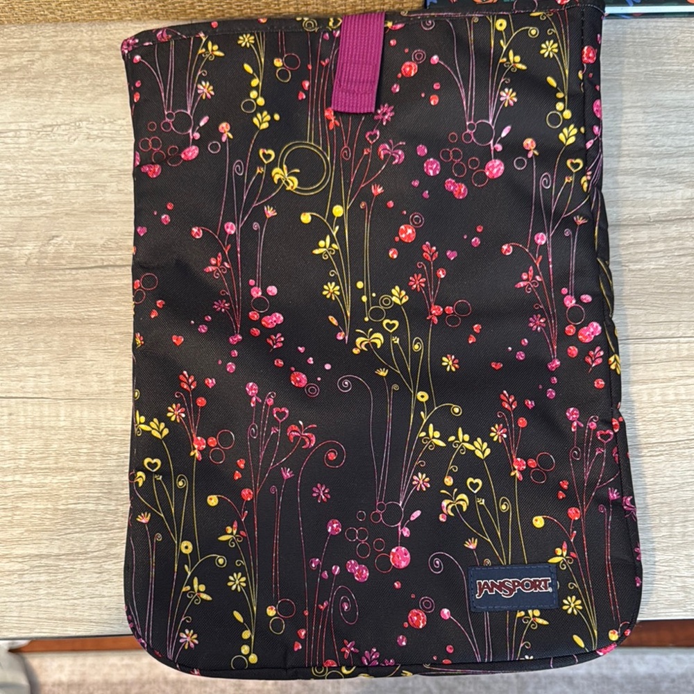 Jansport Black Floral Sleeve